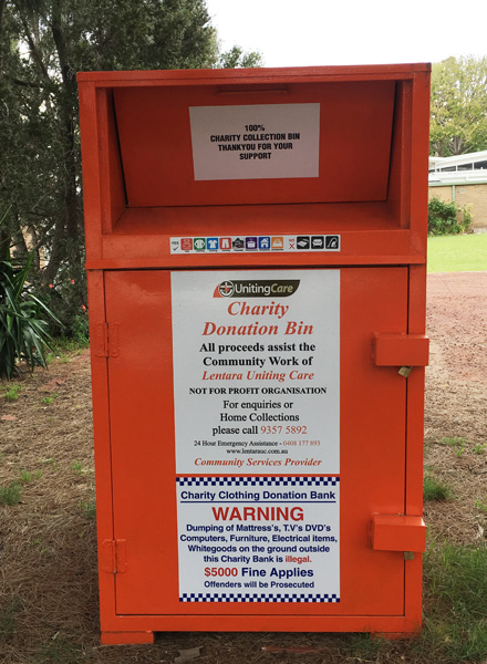 Uniting Charity Donation Bin 