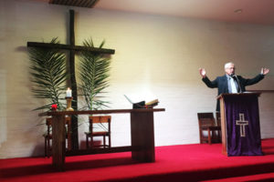 Rev John Connan leading our Palm Sunday Service