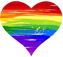 Rainbow heart in support of same gender marriage
