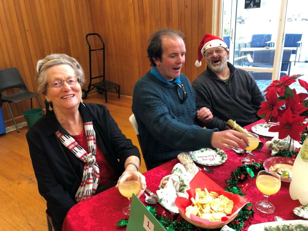 Church members enjoying their Christmas lunch