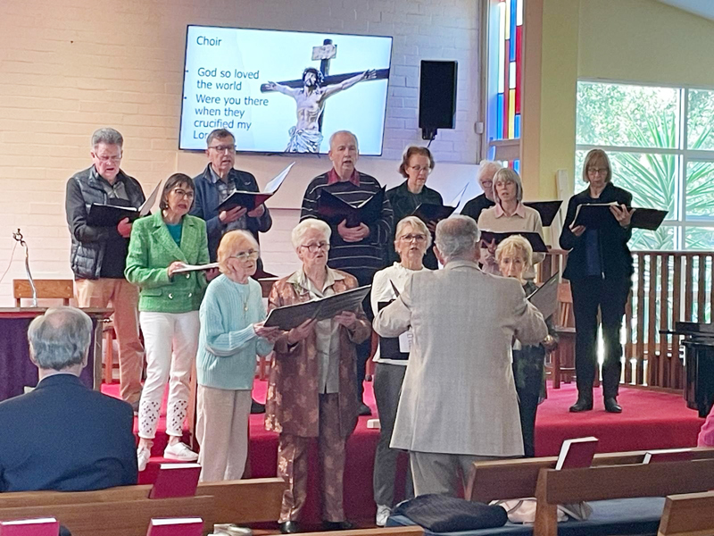 The choir singing on Good Friday